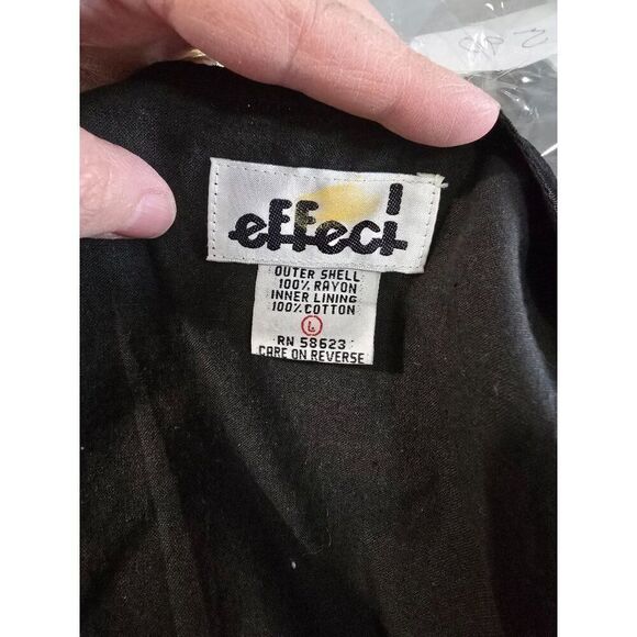 Vintage Effect Black Velvet Embroidered Vest W/Tie Back & Beaded Swirl Design - Picture 6 of 7